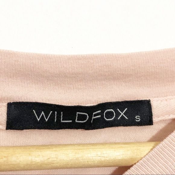WILDFOX Blush Pink Tee with Stripe Bow Graphic on Front Tie Size S - Picture 5 of 9